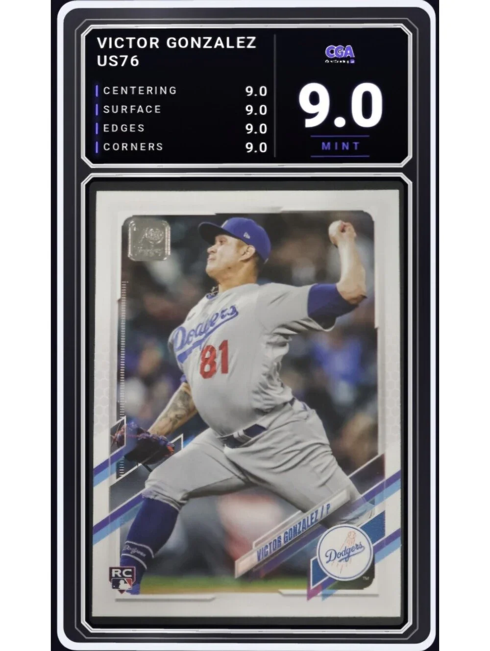 2021 Topps Update #US76 Victor Gonzalez RC Dodgers MLB - CGA 9.0 Digital Grade